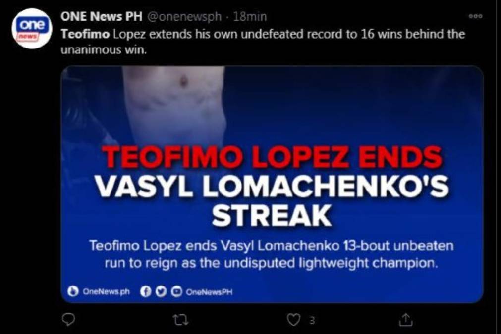 Así informaron los medios internacionales la victoria de Teófimo López, rey de peso ligero