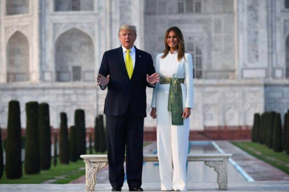 Regia y elegante, el look de Melania Trump en su visita a India