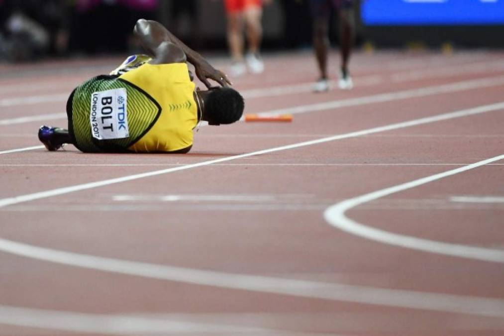 Las tristes imágenes de la lesión de Usain Bolt en Londres 2017