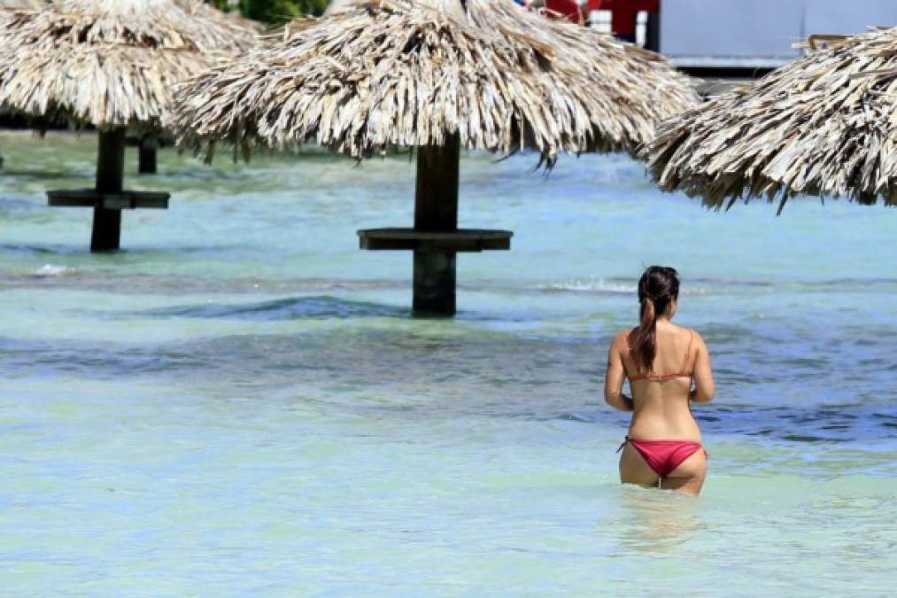 Honduras: Bellas turistas presumen esculturales cuerpos y atrevidos trajes de baño en feriado