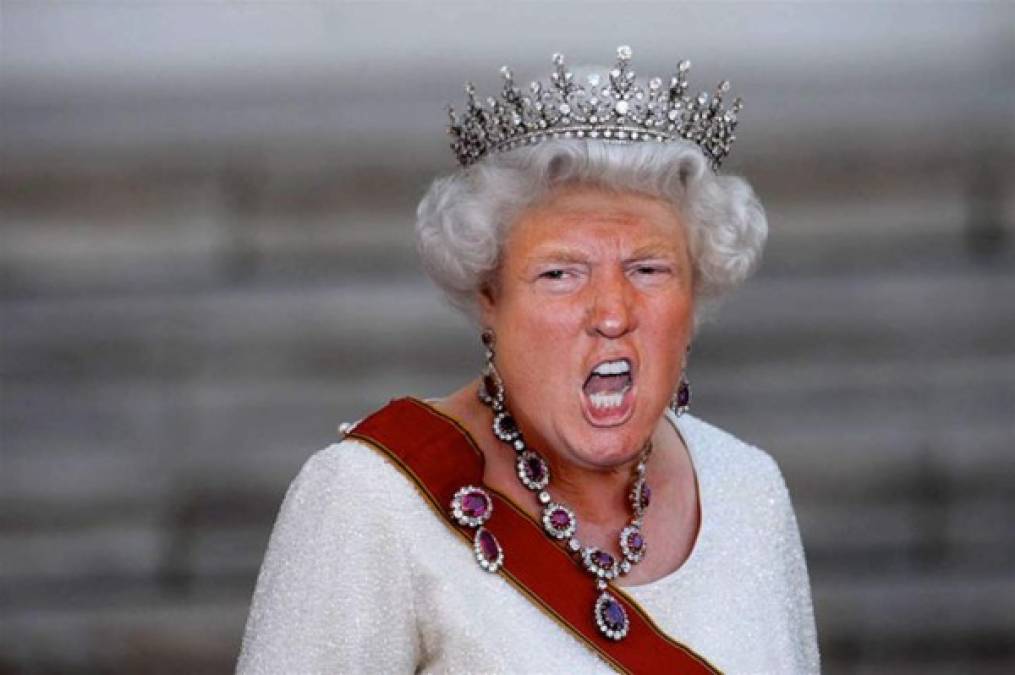 Fusión de Trump con la Reina Isabel: divertidas fotos se hacen virales en redes   