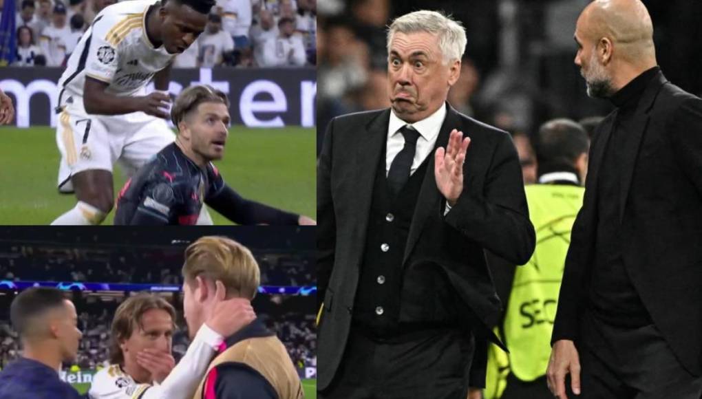Provocación de Vini a Grealish, Ancelotti y su reacción con Pep y Modric sorprende