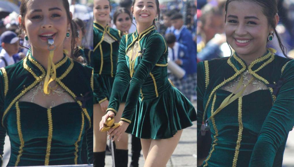 Alessa Villatoro, la hermosa palillona del Liceo Heiner Reyes que engalana los desfiles en Tegucigalpa