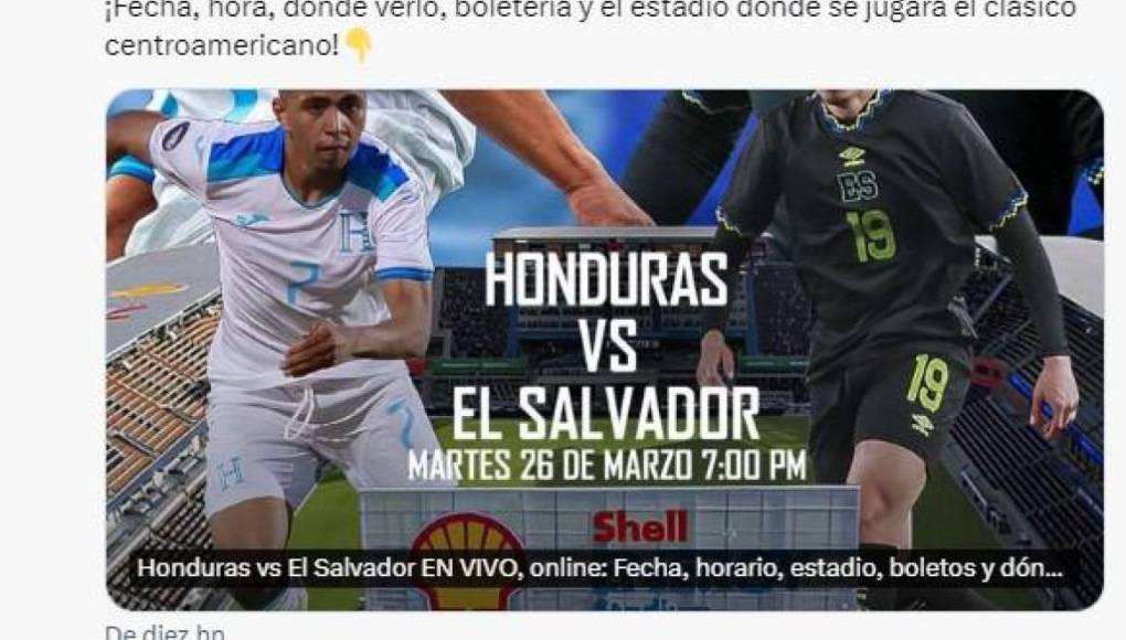Honduras-El Salvador: Lo que publican los medios sobre partido amistoso