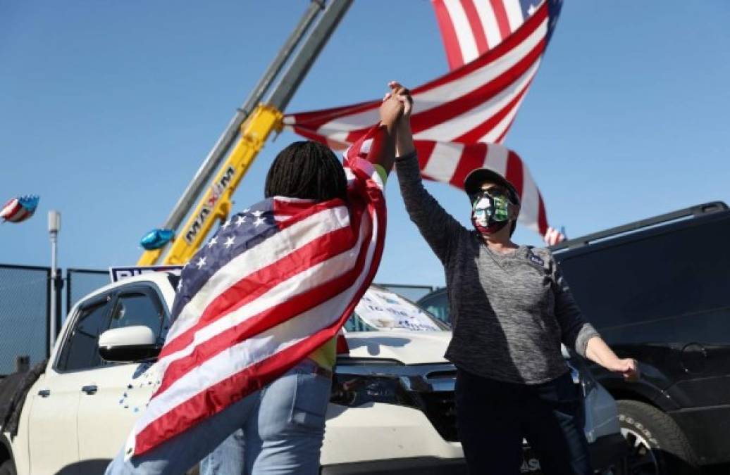 Las primeras imágenes de la celebración tras el triunfo de Joe Biden en Wilmington