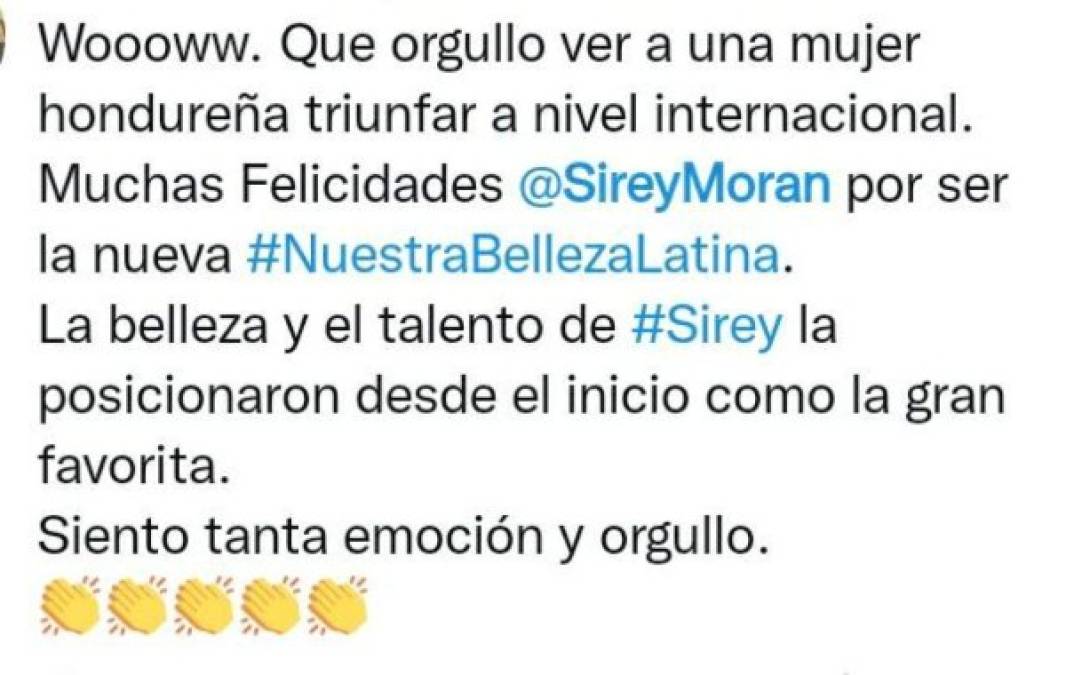 Sirey Morán: Así reaccionaron los hondureños tras ganar la corona de Nuestra Belleza Latina