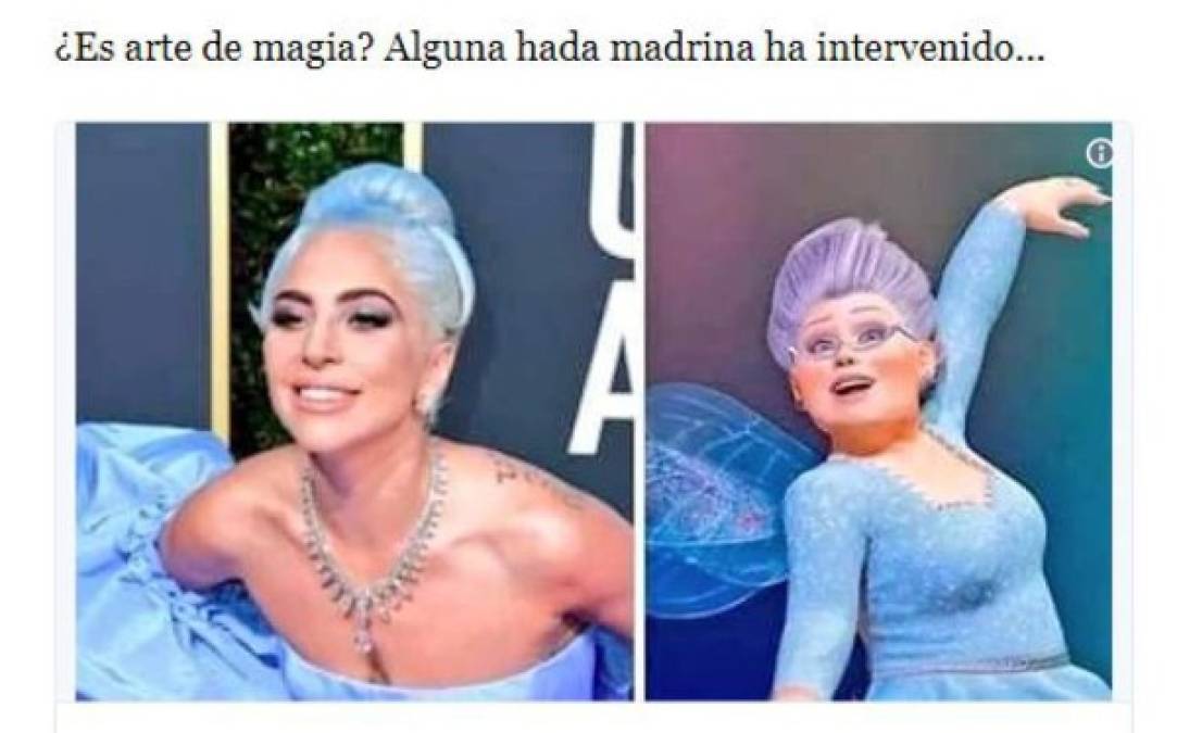 Los memes que generó Lady Gaga por su vestido en los Golden Globes 2019
