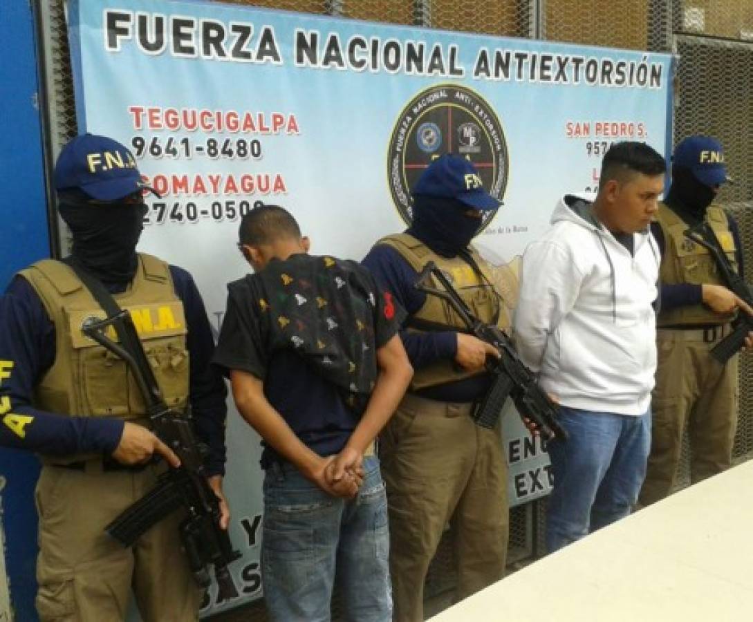 Caen dos presuntos extorsionadores en la capital de Honduras