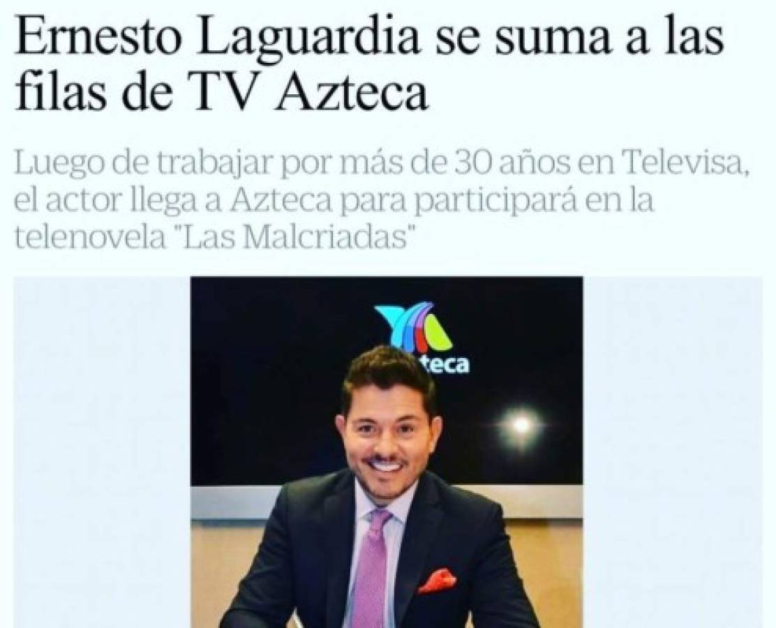 Ernesto Laguardia renuncia a Televisa para unirse al equipo de TV Azteca