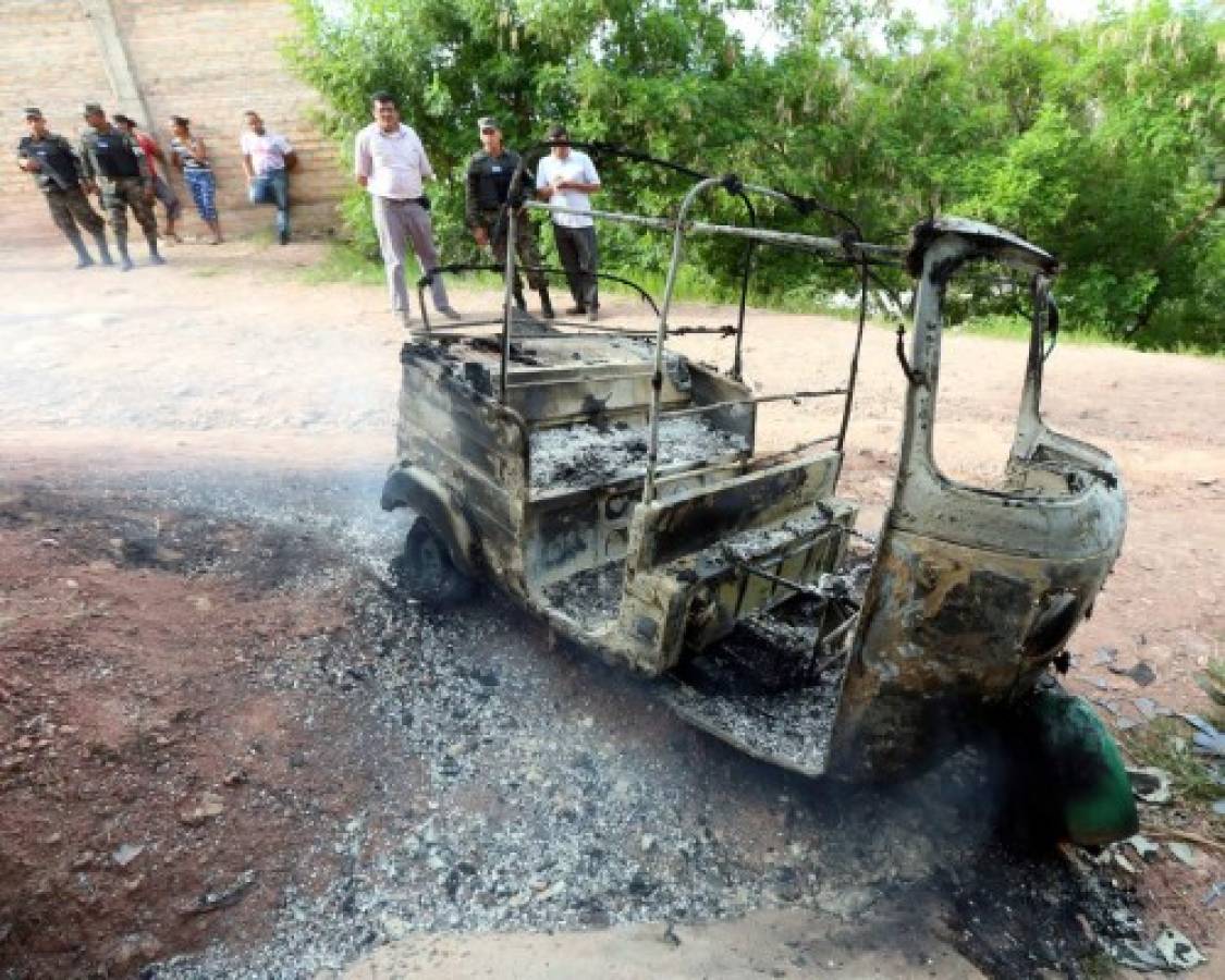 Queman mototaxi en la aldea Nueva Suyapa