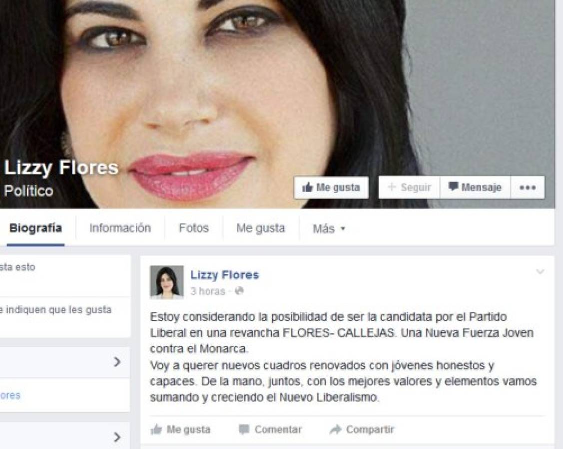 Lizzy Flores anuncia su consideración a aspirar a la presidencia de Honduras.