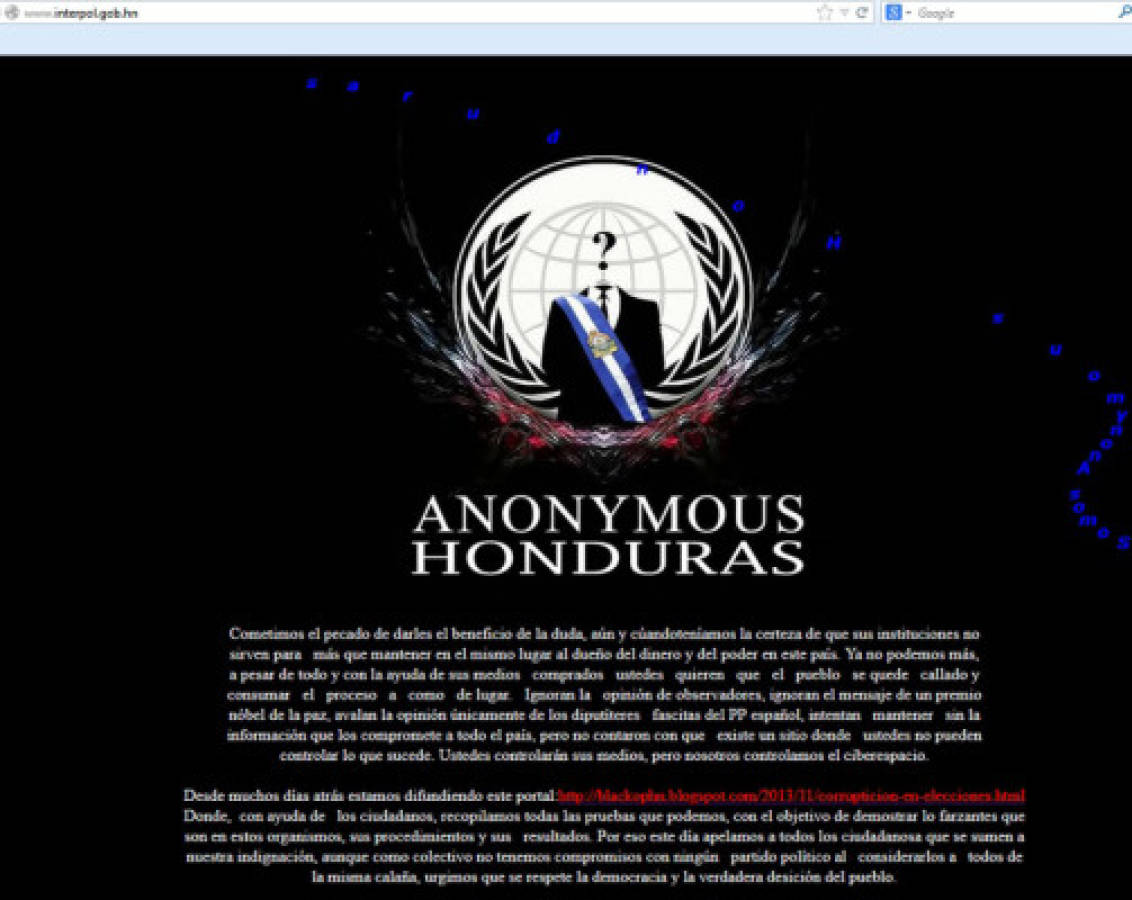 Honduras: Anonymous ataca portal del TSE