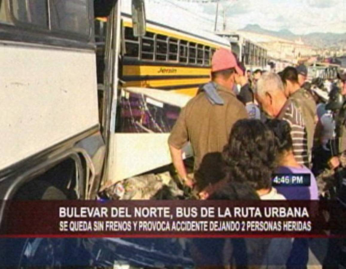Dos heridos en triple colisión en Comayagüela