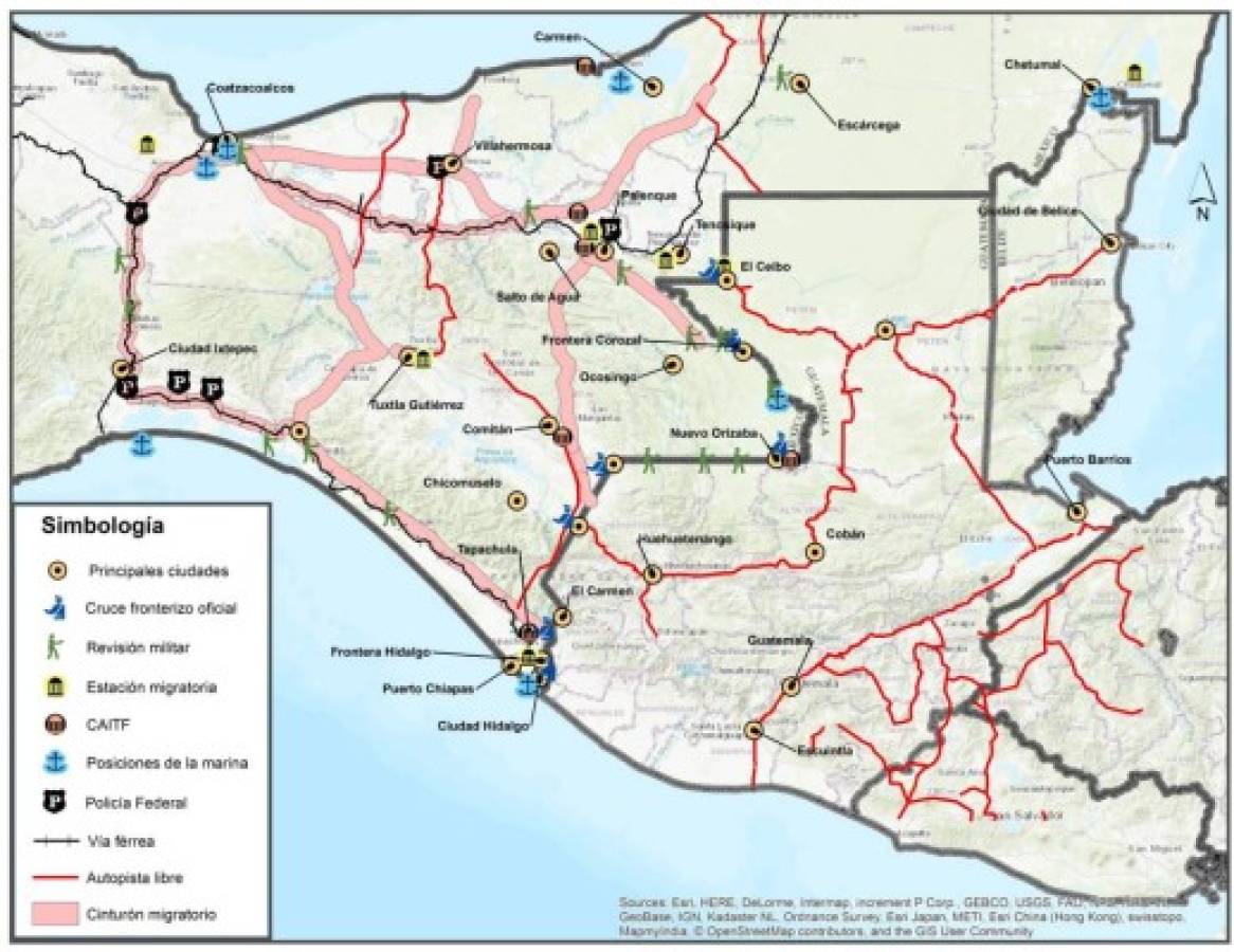 Los puntos de control para los migrantes en la frontera sur de México