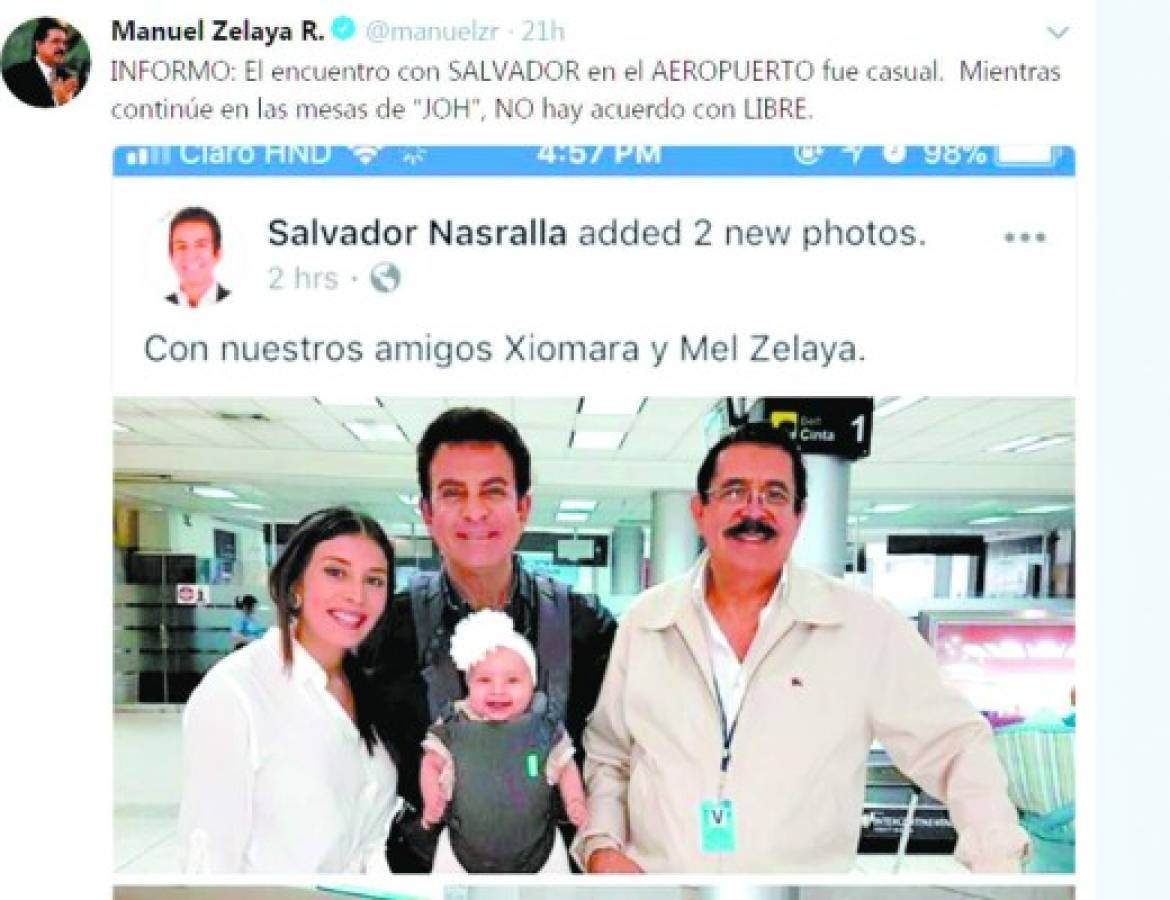 Manuel Zelaya: Encuentro con Salvador Nasralla fue casual