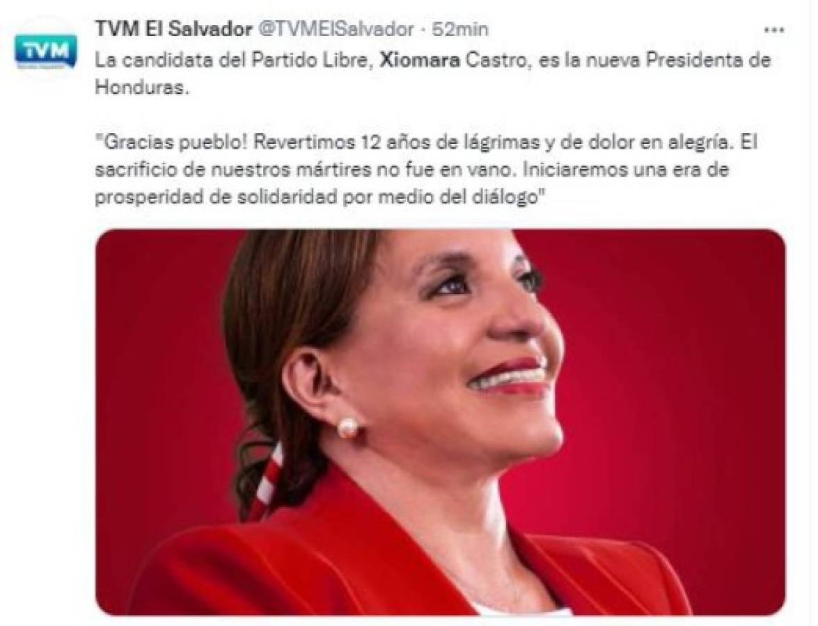 Así informan medios internacionales la virtual victoria de Xiomara Castro