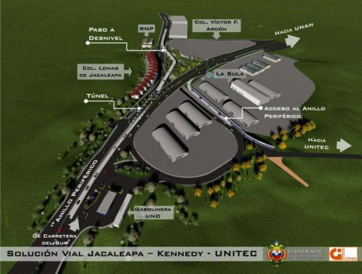 Un túnel formará parte de la solución vial en Jacaleapa. Foto: Cortesía AMDC