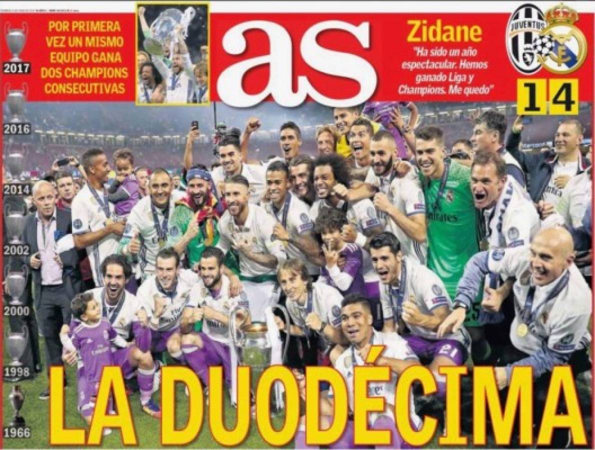 'Son leyenda': la prensa española alaba al Real Madrid por su 'Duodécima'