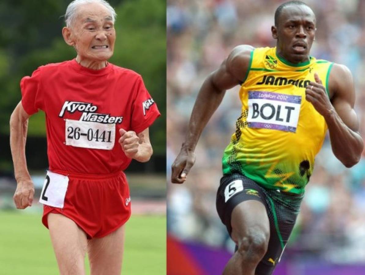 Japonés de 103 años desafía a Usain Bolt  
