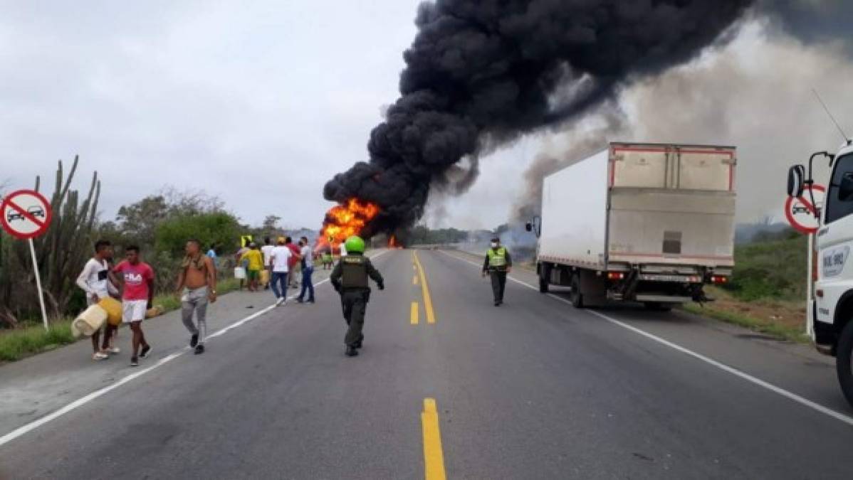 Las imágenes más impactantes de la explosión de camión cisterna en Colombia