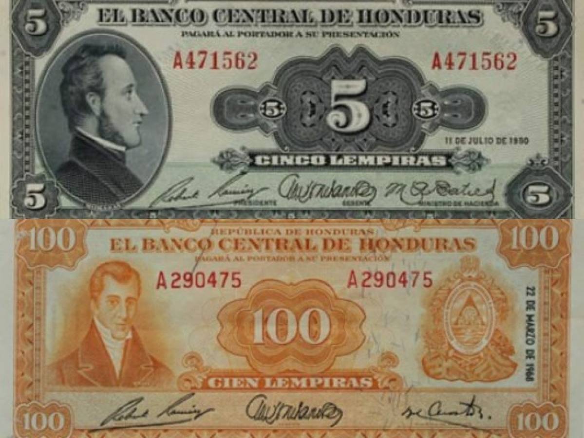 ¿Cuáles son los billetes emitidos en Honduras?