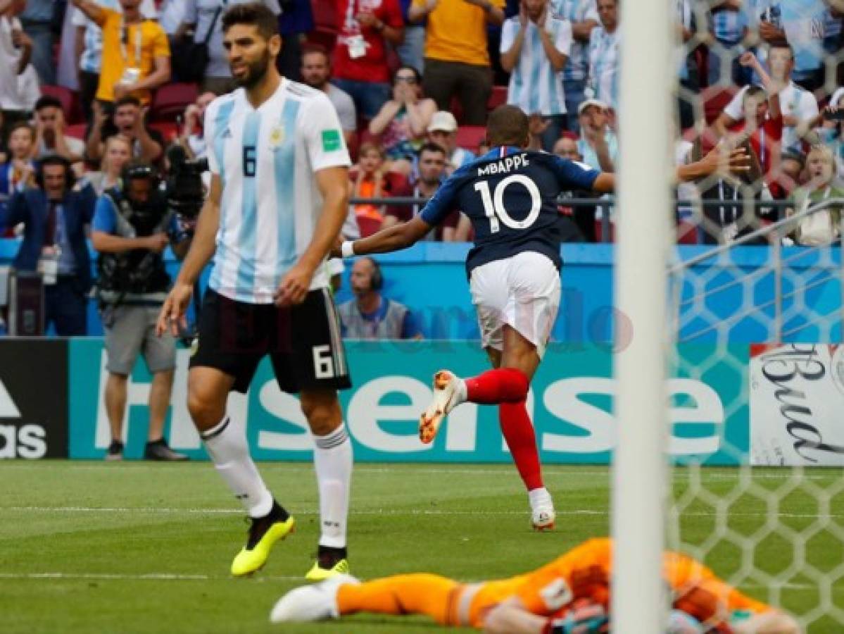 Francia eliminó a Argentina al vencerlo 4-3 en los octavos de la final de Rusia 2018