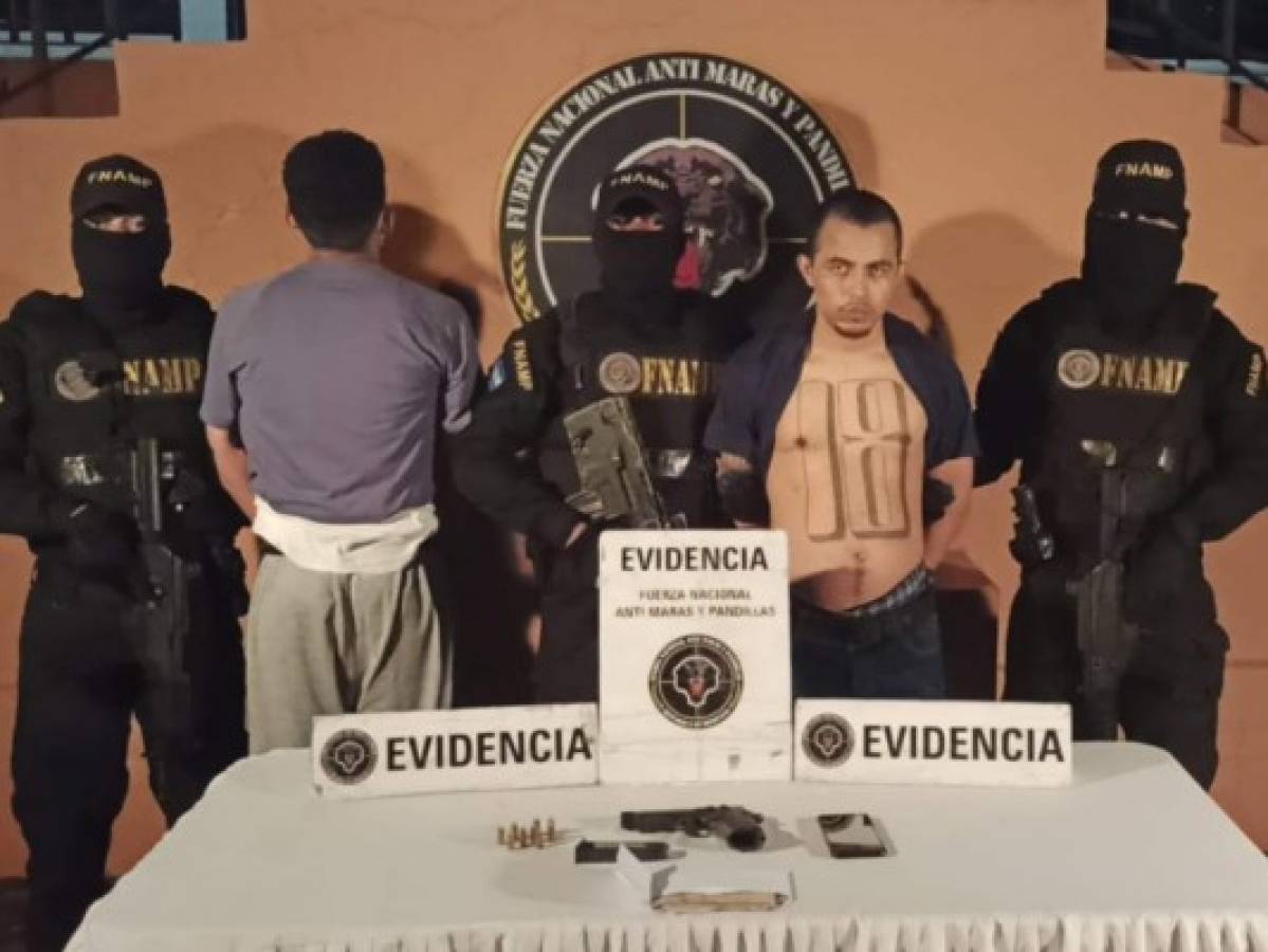 Caen 'Pecado' y 'Bandeja', presuntos miembros de la Pandilla 18 en la colonia La Laguna