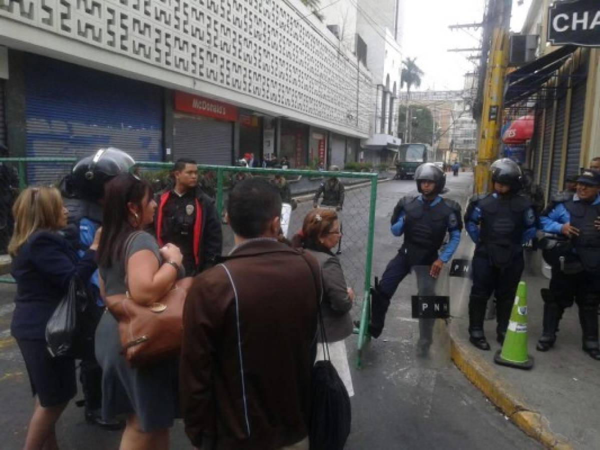 Cierran temporalmente calles de Tegucigalpa  