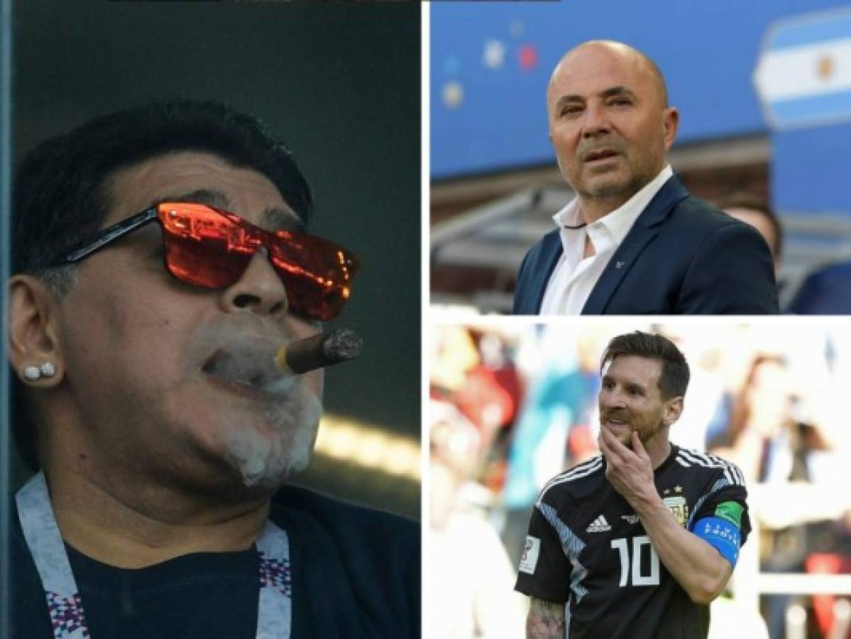 Maradona advierte a Sampaoli que sí sigue jugando mal, no podrá volver a Argentina
