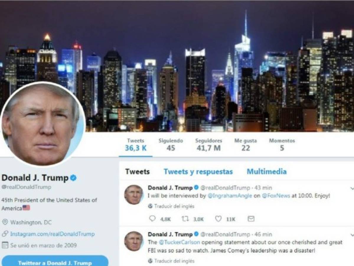 Cuenta de Trump en Twitter desaparece brevemente y lo atribuyen a error humano