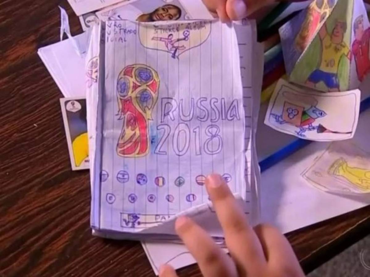 Niño dibujó su propio album del Mundial de Rusia 2018