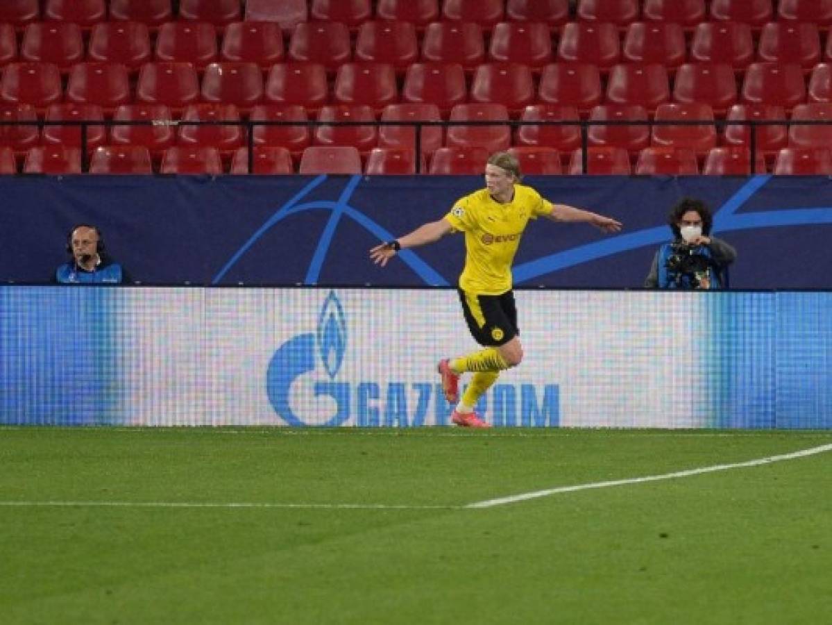 El Dortmund gana 3-2 al Sevilla con doblete de Haaland en octavos de Champions  
