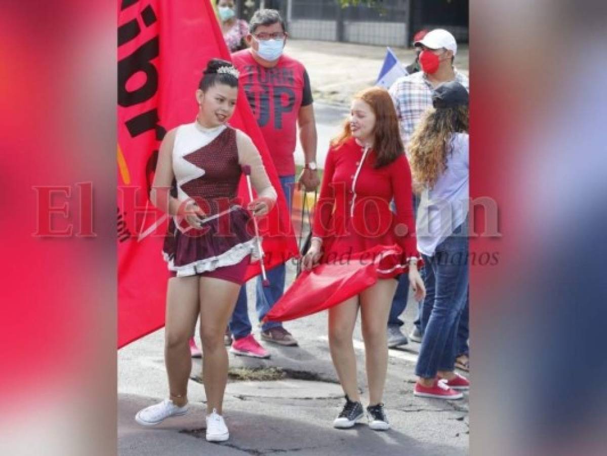 'La casa de papel', '¡No a las ZEDE!' y el discurso de Xiomara: Así protestó Libre en el Bicentenario