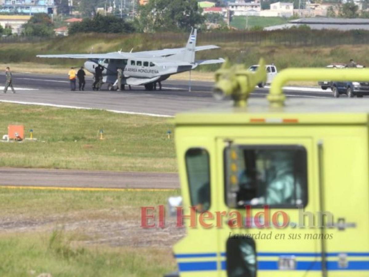 Avión de la Fuerza Aérea sufre percance en Toncontín