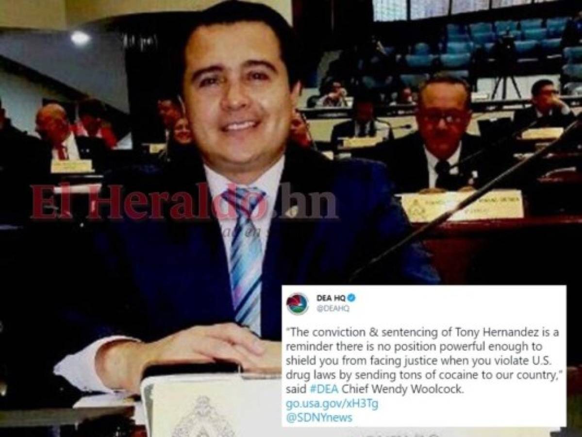 No hay posición tan poderosa que te proteja de la justicia: DEA tras condena de 'Tony' Hernández