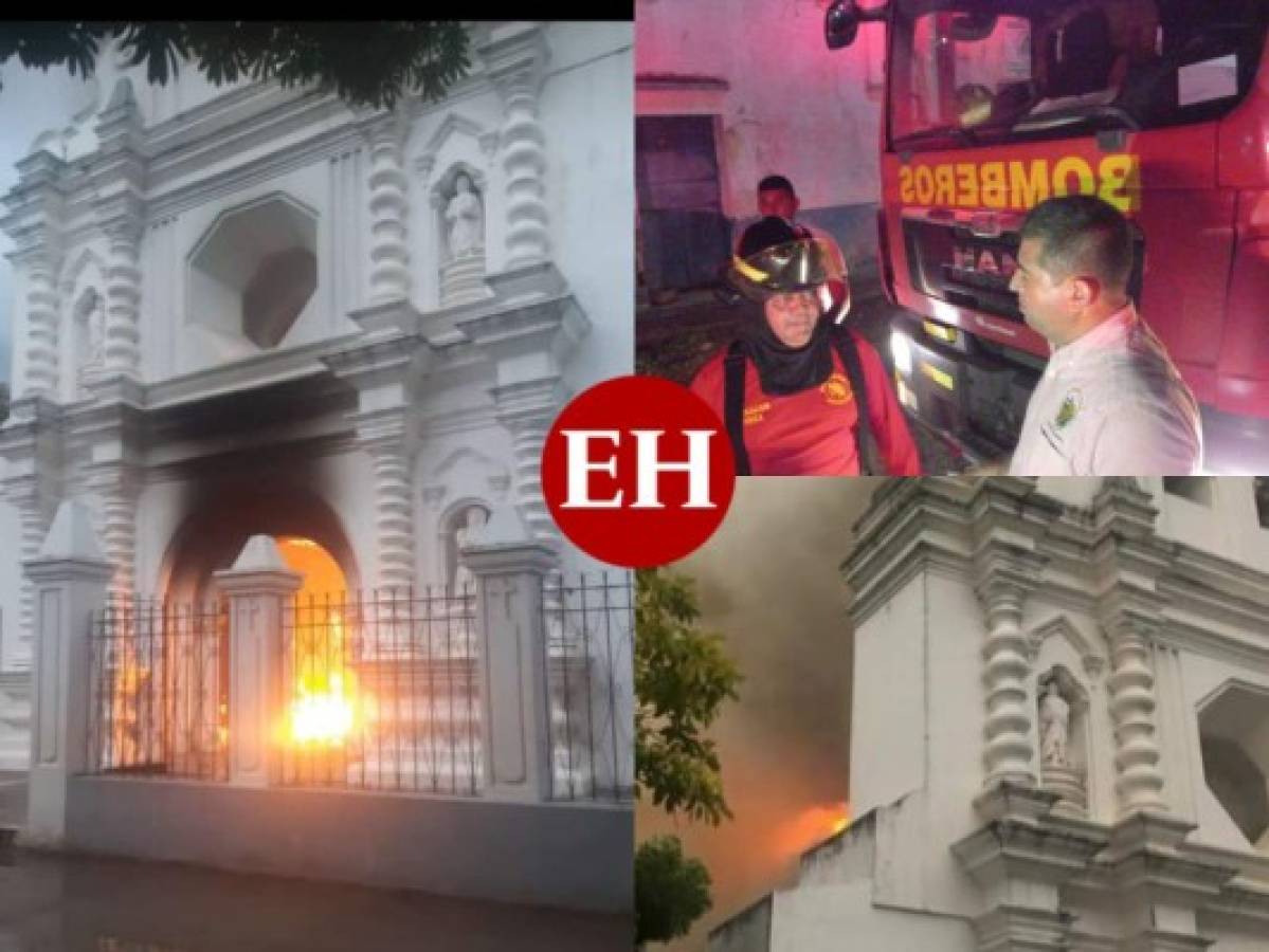 Bomberos de Honduras ayudan a guatemaltecos a sofocar voraz incendio en iglesia