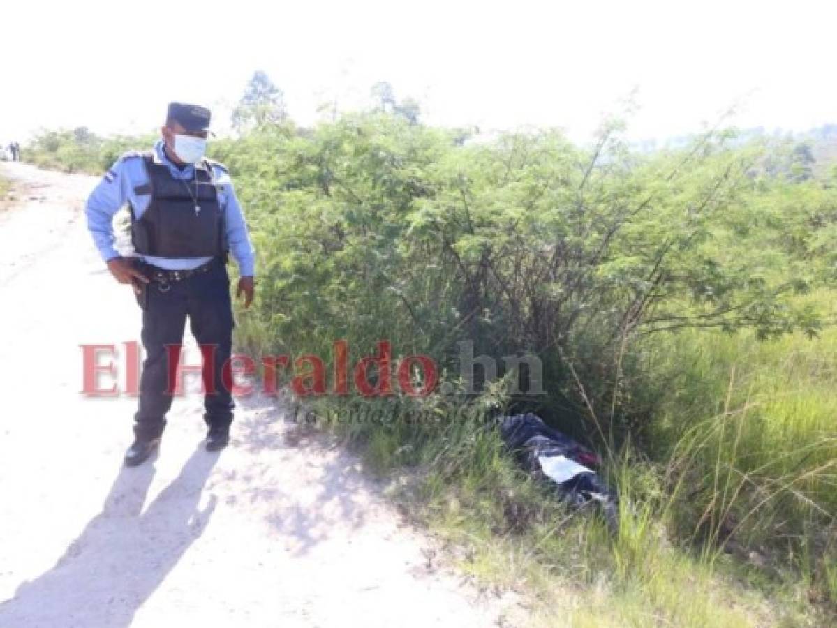 El cadáver de la víctima fue hallado en un lugar conocido como las pilas de oxidación de Amarateca. Foto: Estalin Irías/ EL HERALDO.