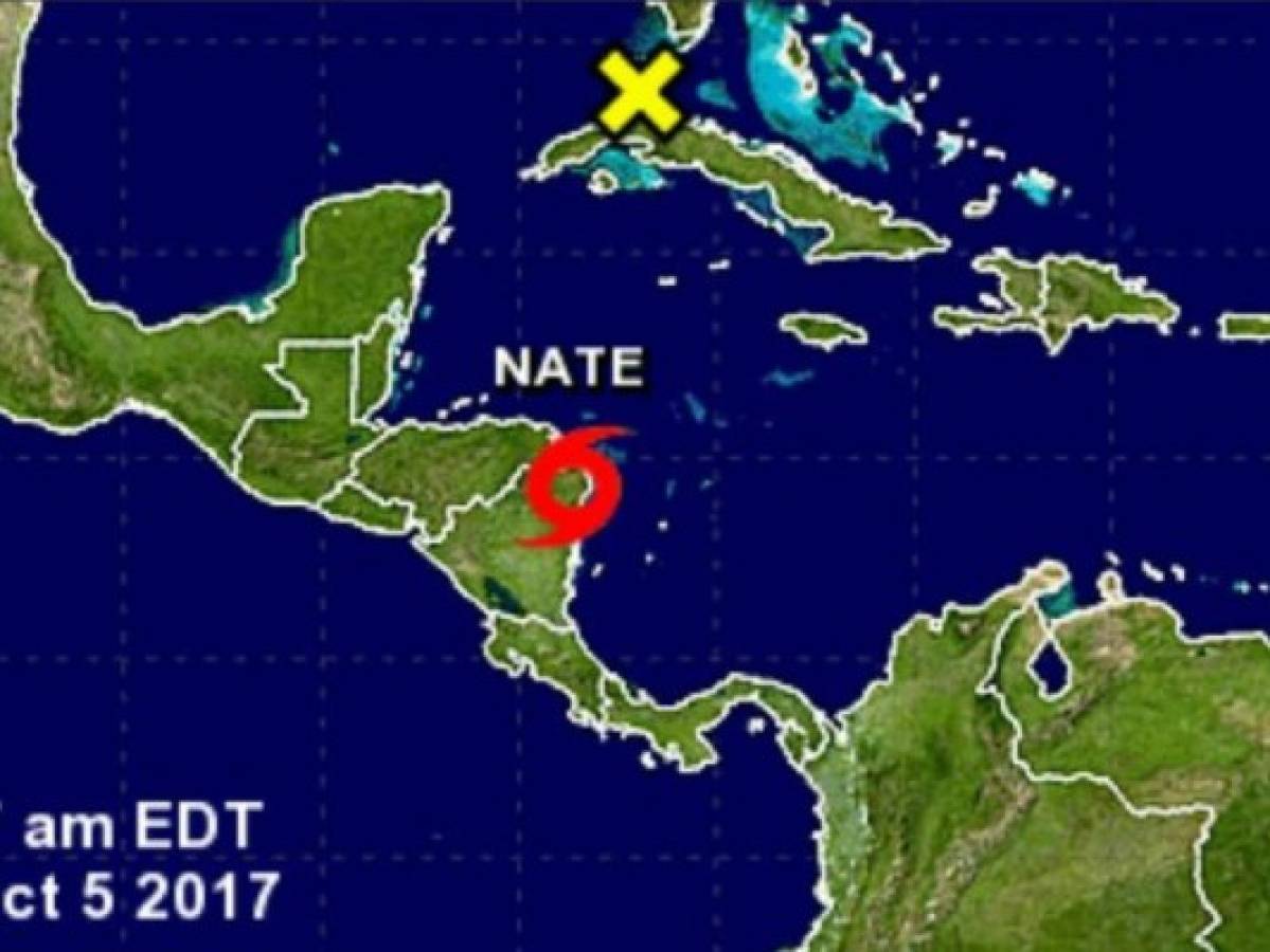 Tormenta tropical Nate amenaza el litoral Atlántico de Honduras