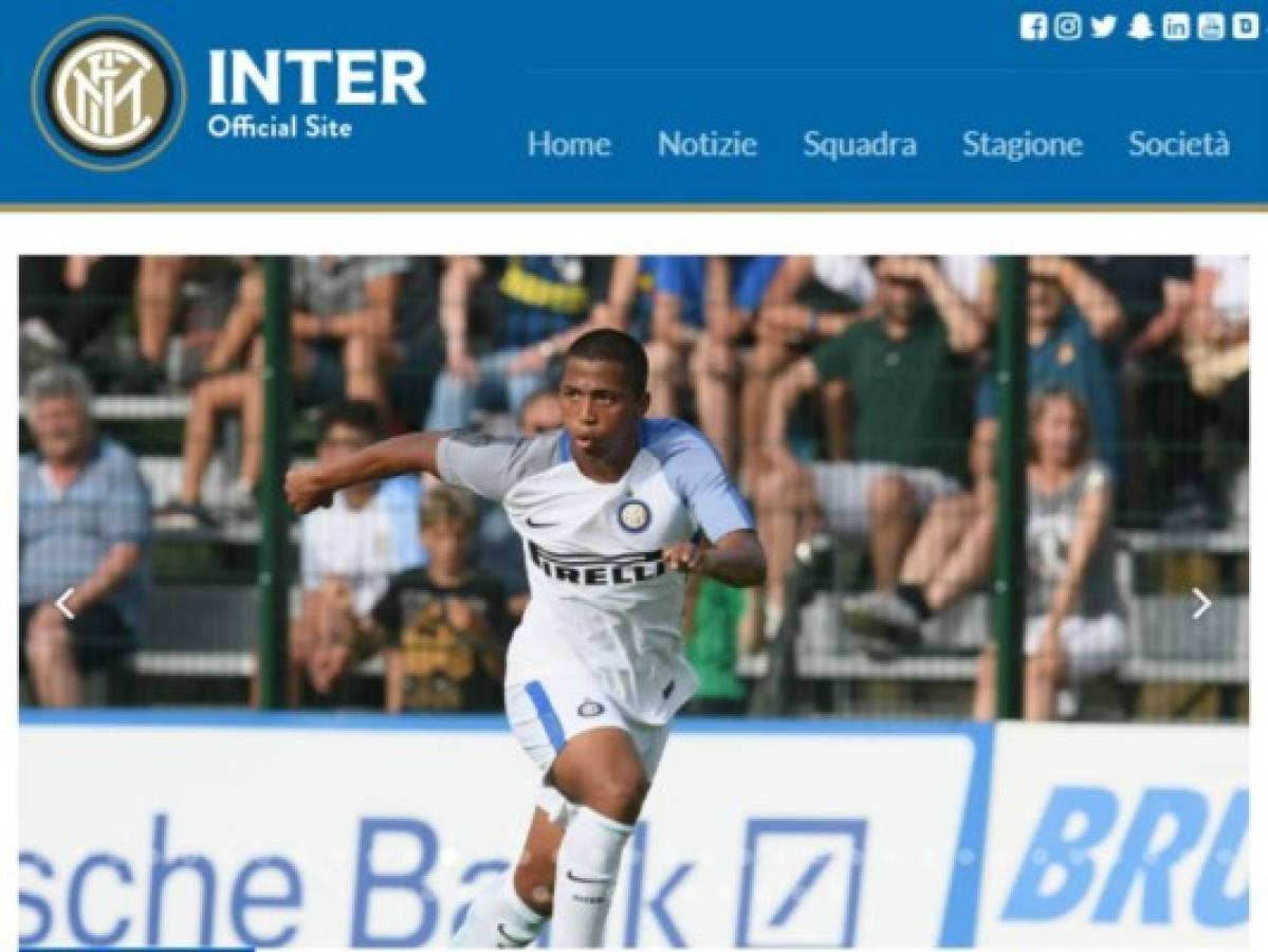 Hondureño Rigo Rivas debuta con el primer equipo del Inter en amistoso en Austria