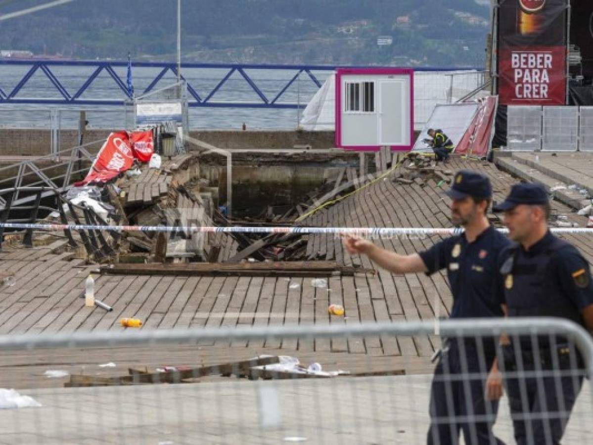 Colapso de paseo marítimo deja 313 heridos en Vigo, España 