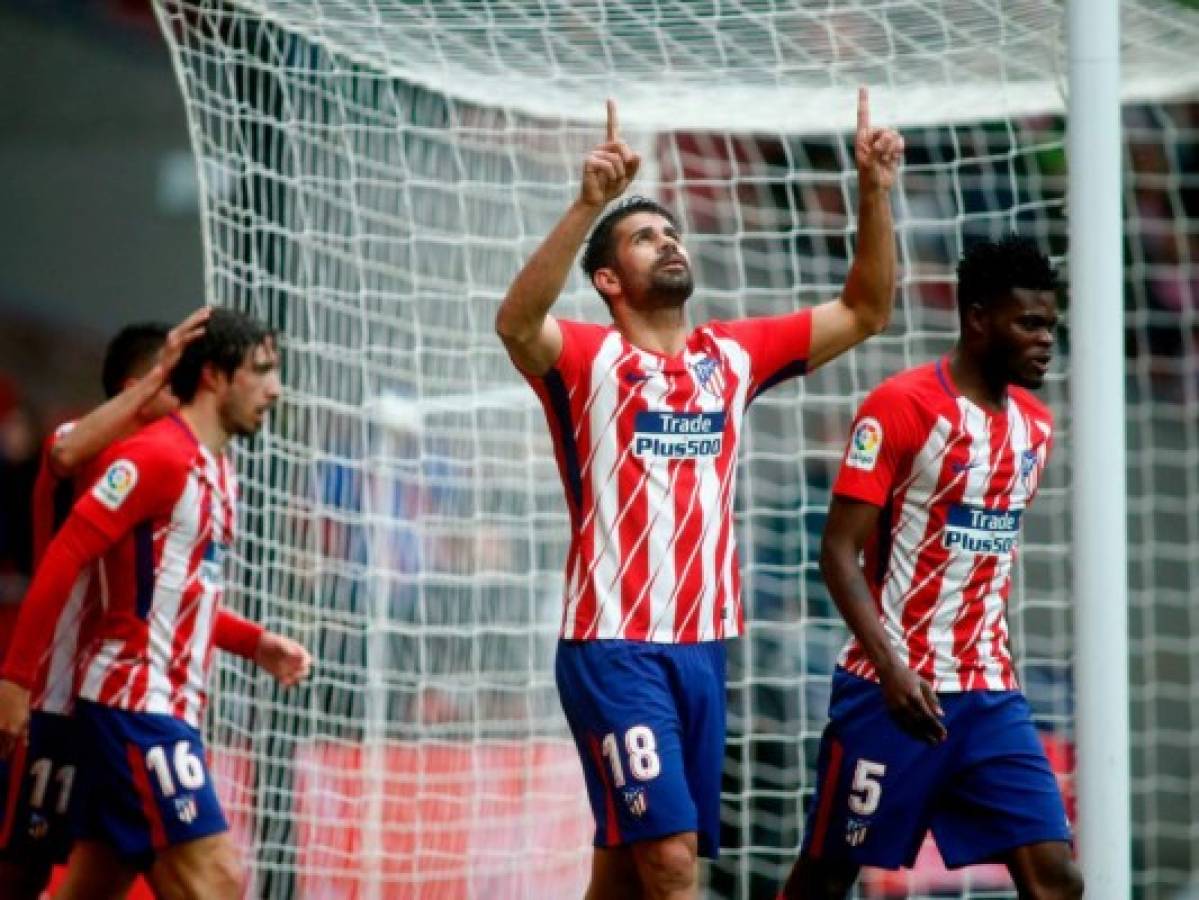 El Atlético, sólido segundo con un Costa que pasó de ángel a demonio