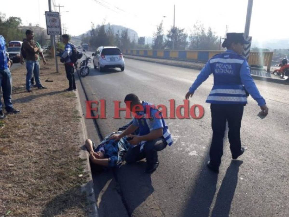 Motociclista atropella a peatón en el anillo periférico de la capital  