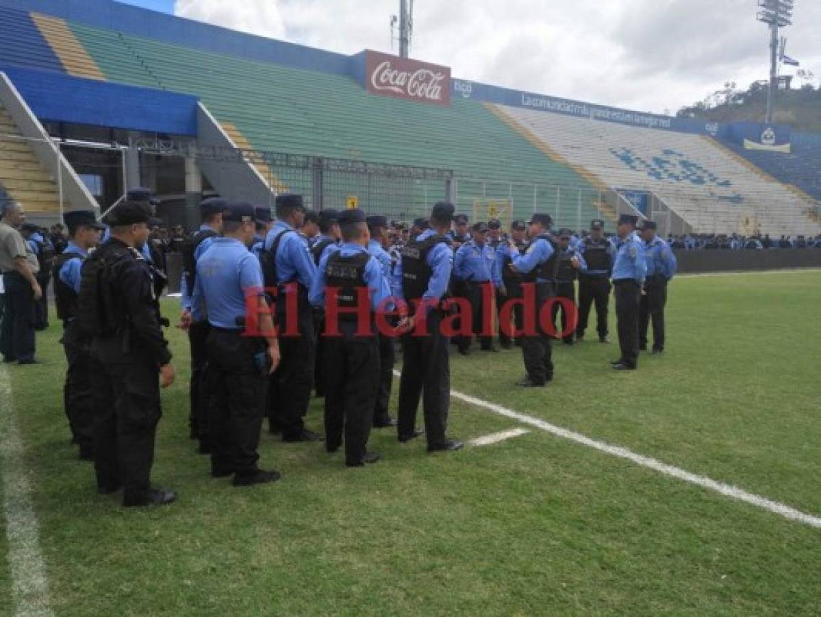 650 elementos de la policía listos para el Olimpia vs Motagua