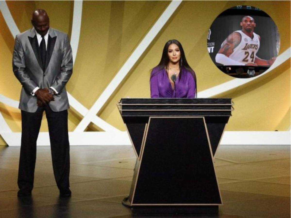 'Lo conseguiste', le dice Vanessa Bryant a Kobe en su ingreso al Salón de la Fama