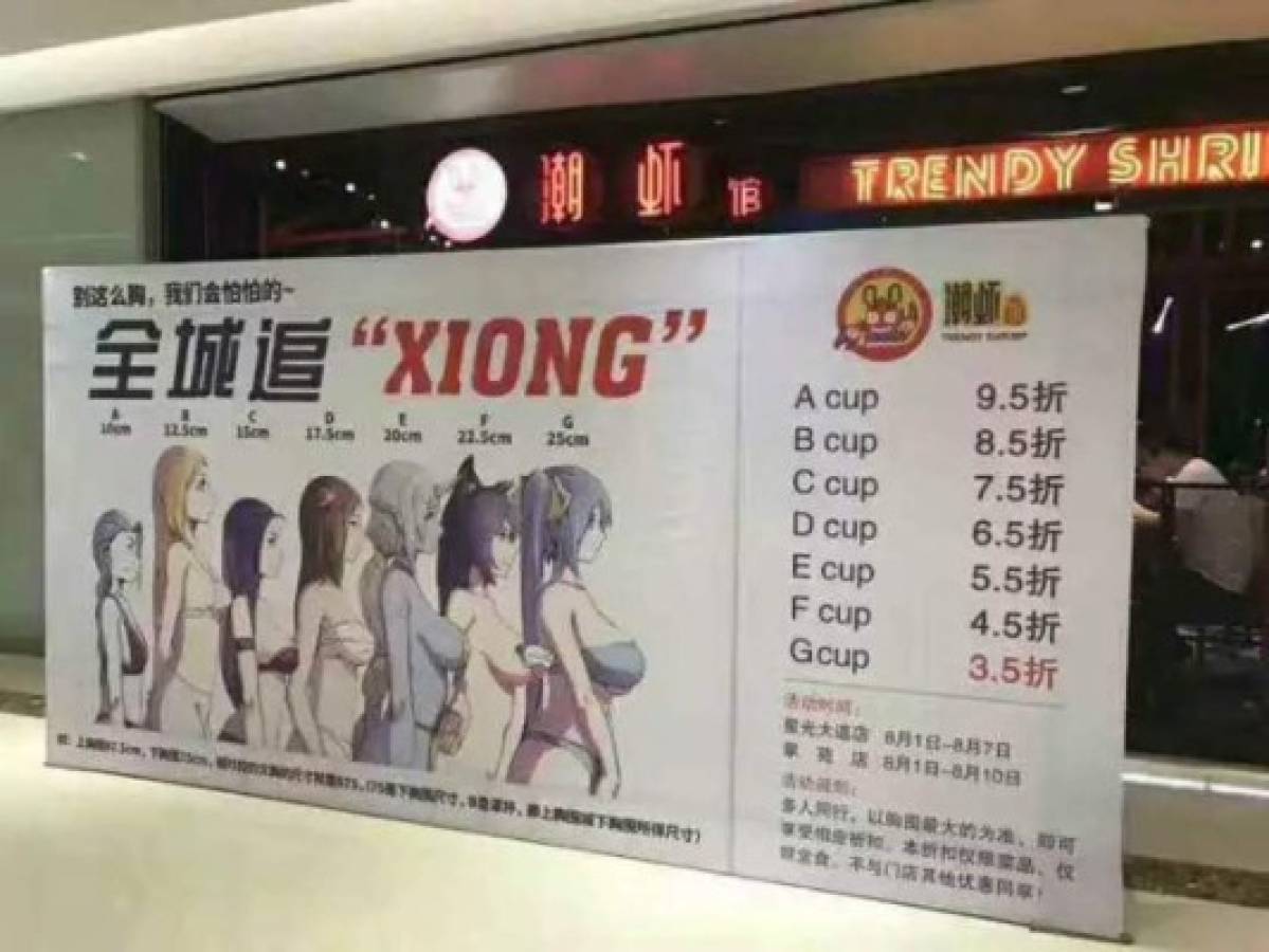 Restaurante de China ofrece descuento a las mujeres por la talla de sus senos