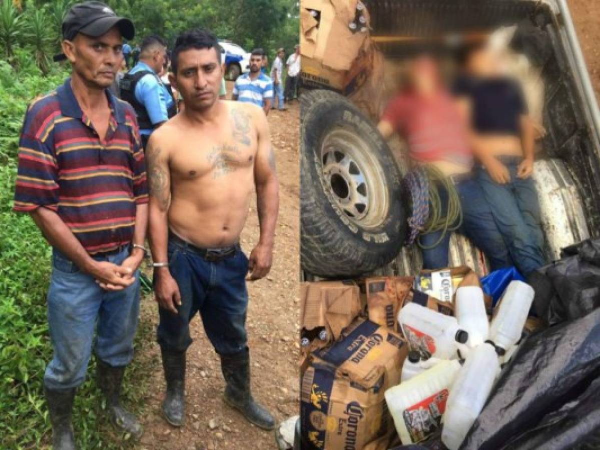 Capturan a dos hondureños que transportaban cadáveres entre cajas de cervezas en Santa Bárbara