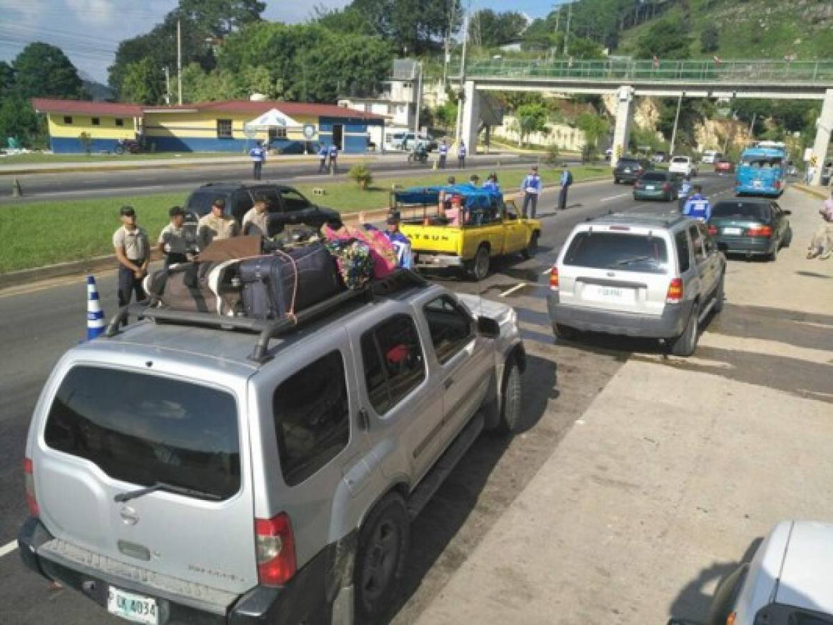 Retornan masivamente a Tegucigalpa tras feriado