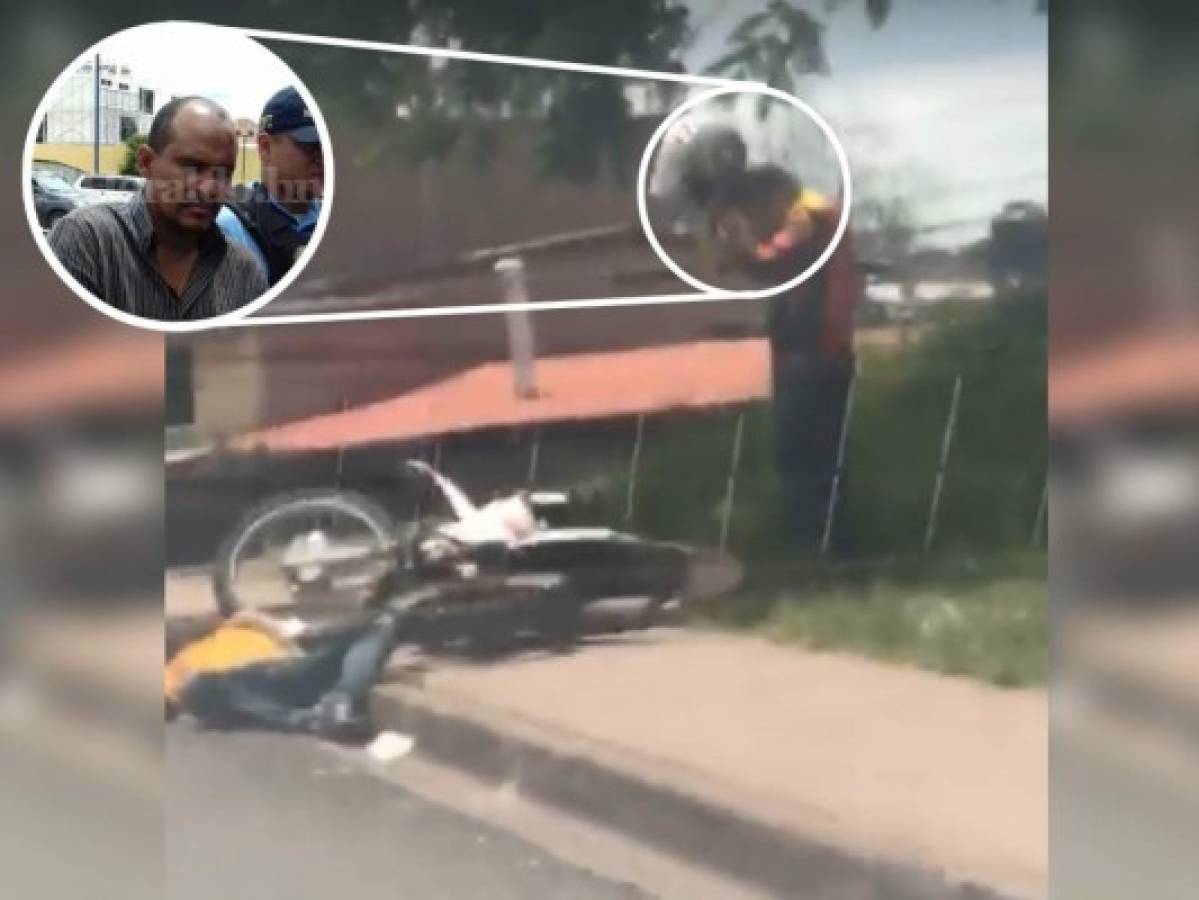 El detenido responde al nombre de Wilmer Leonel Sierra Maradiaga, de 39 años, quien fue capturado la mañana de este domingo en el barrio San Pablo en la capital de Honduras. Foto: Estalin Irías/Captura de video.