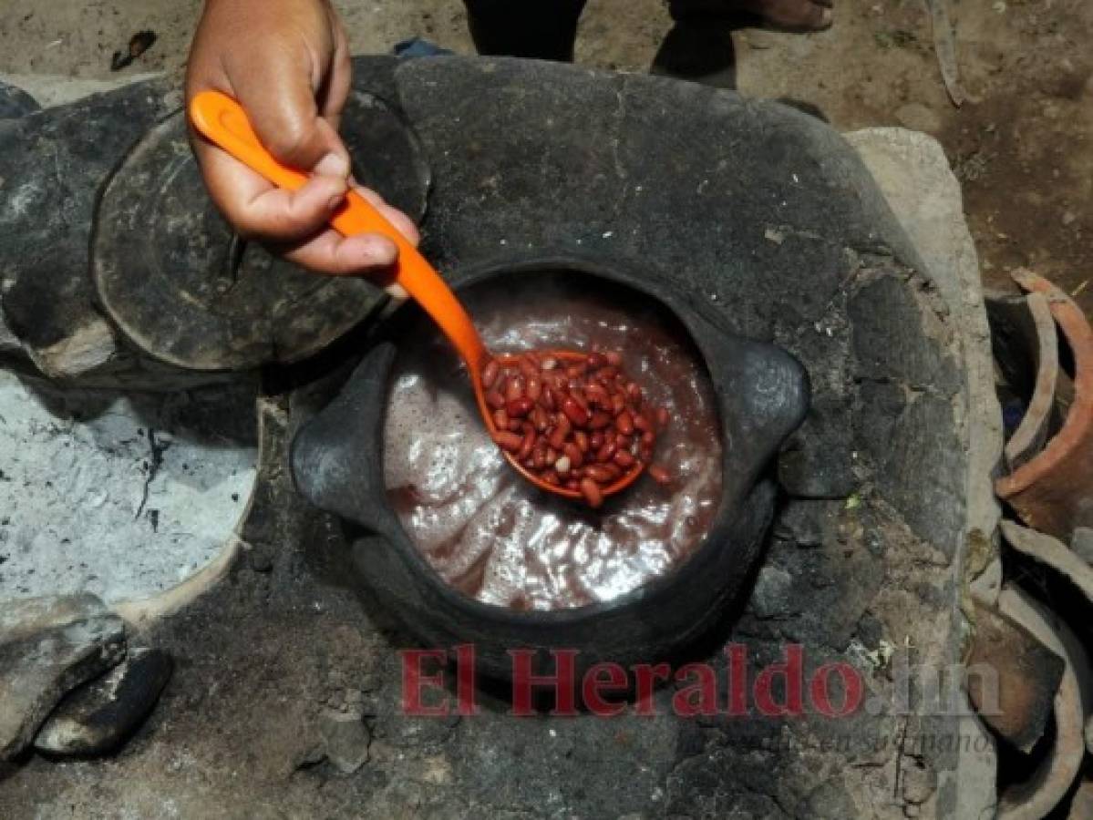 Lo que logran conseguir lo ocupan para comprar dos o tres libras de frijoles, porque la tierra no produjo este año, todo se perdió por la falta de lluvia. Foto: David Romero/El Heraldo