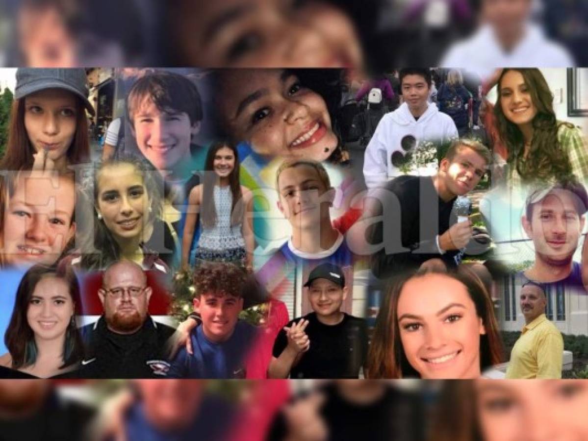 Los rostros de las víctimas del tiroteo en la escuela secundaria de Parkland, Florida